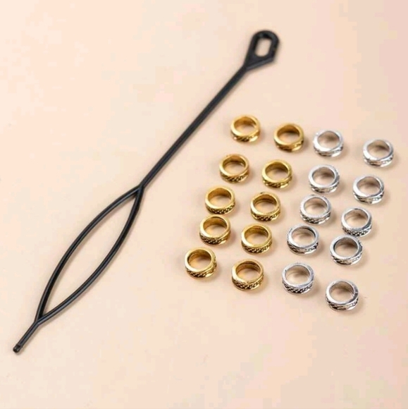 💕 20pcs Textured Metal Hair Ring - Picture 3 of 6